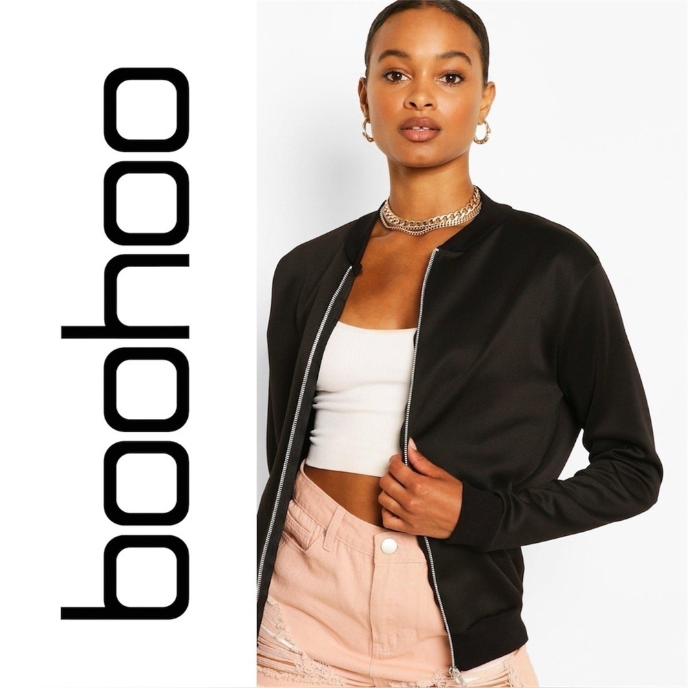 Boohoo | Black Bomber Jacket Size 12 / L / XL